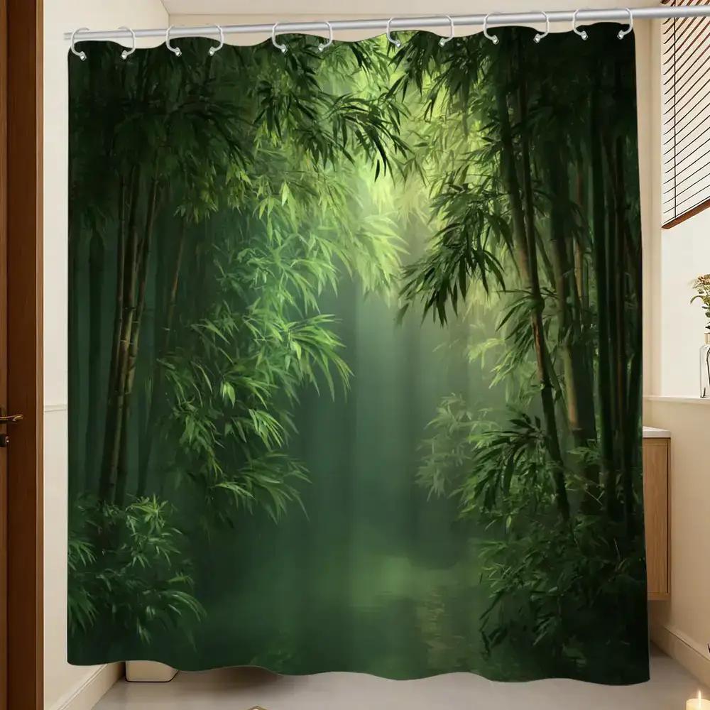 Bathroom Shower Curtain Bamboo - Spa Wellness Nature review and price
