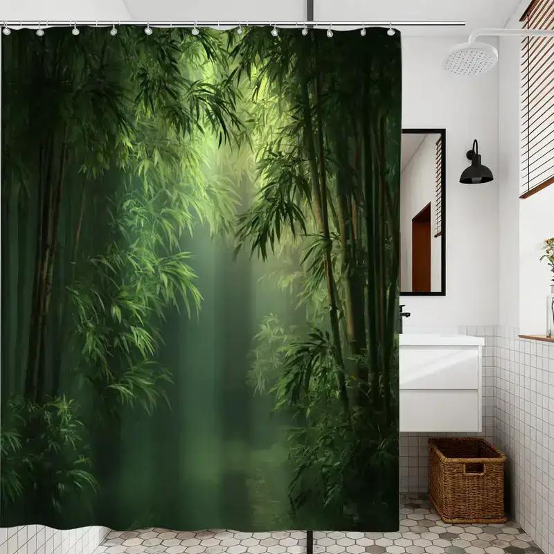 Bathroom Shower Curtain Bamboo - Spa Wellness Nature review and price